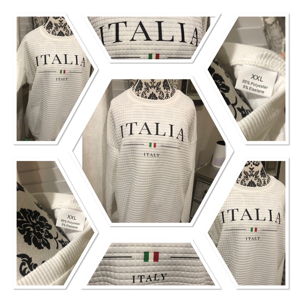 NWOT White Italia Women’s waffle material sweatshirt size XXL